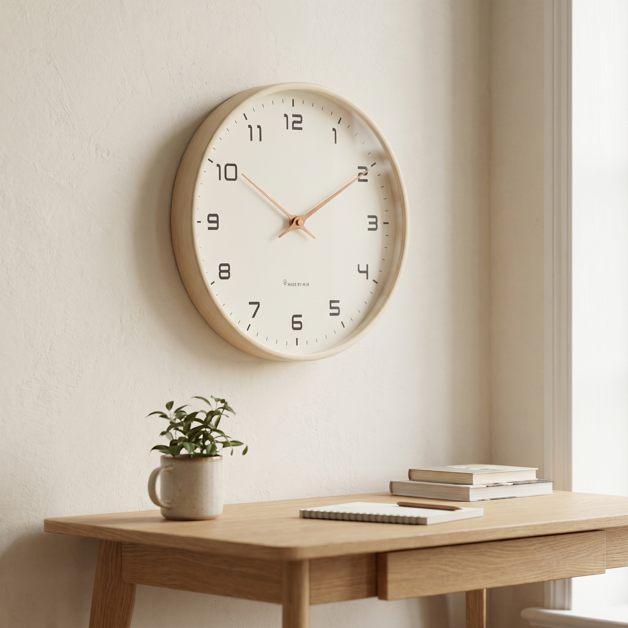Silent Quartz Wall Clock, Plastic, 25x25cm or 30x30cm, Three Colors
