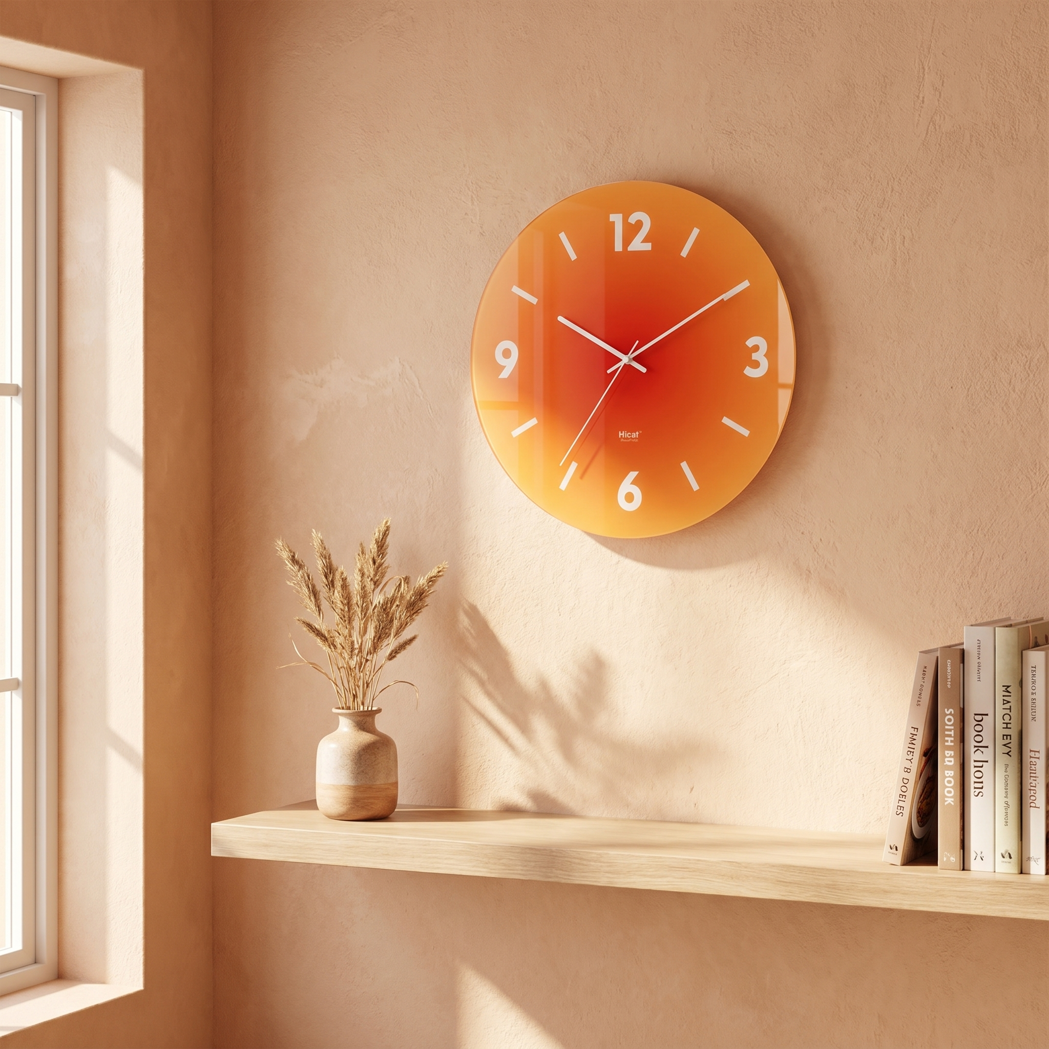 Silent Sweep Glass Wall Clock, Transparent, Six Designs, Three Sizes