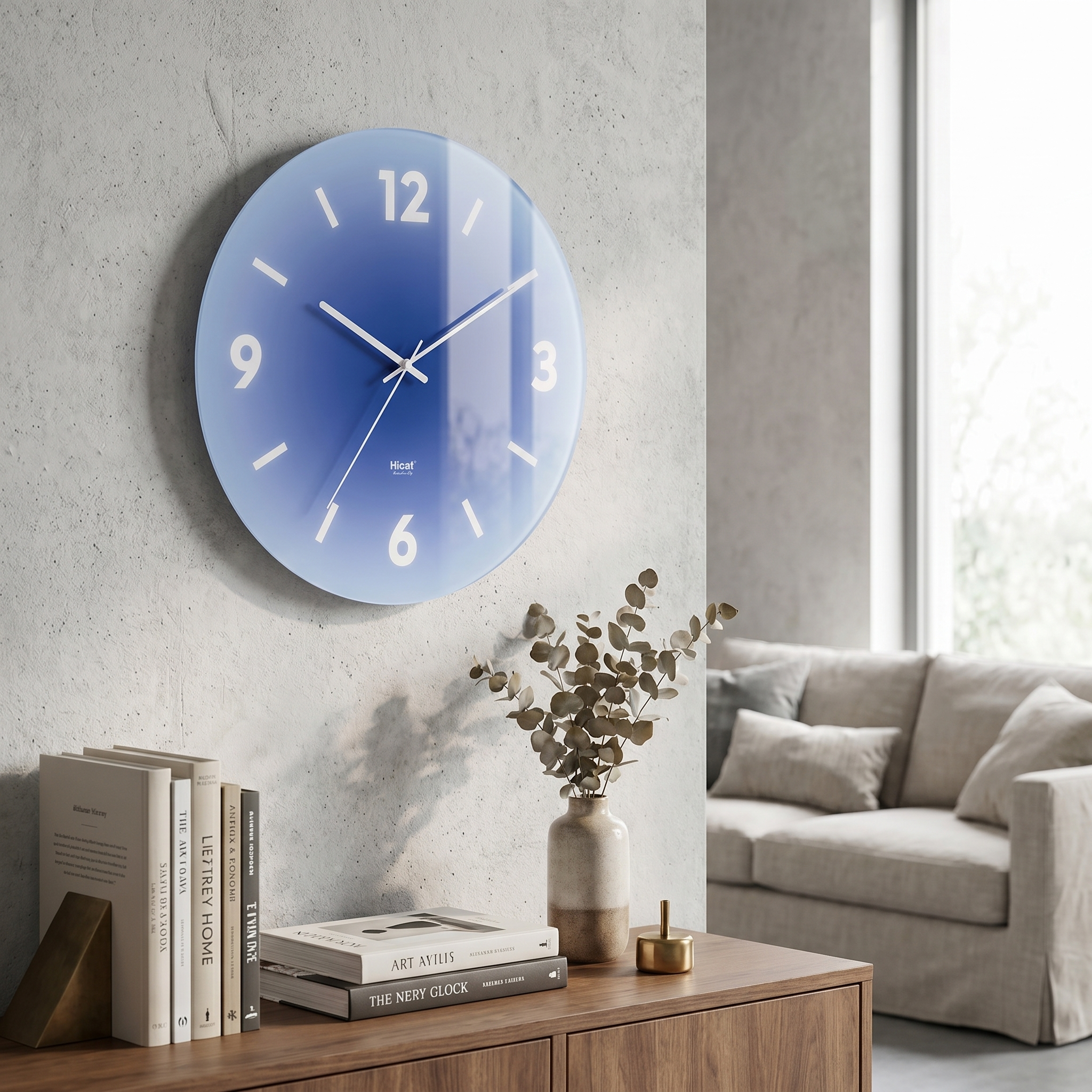 Silent Sweep Glass Wall Clock, Transparent, Six Designs, Three Sizes