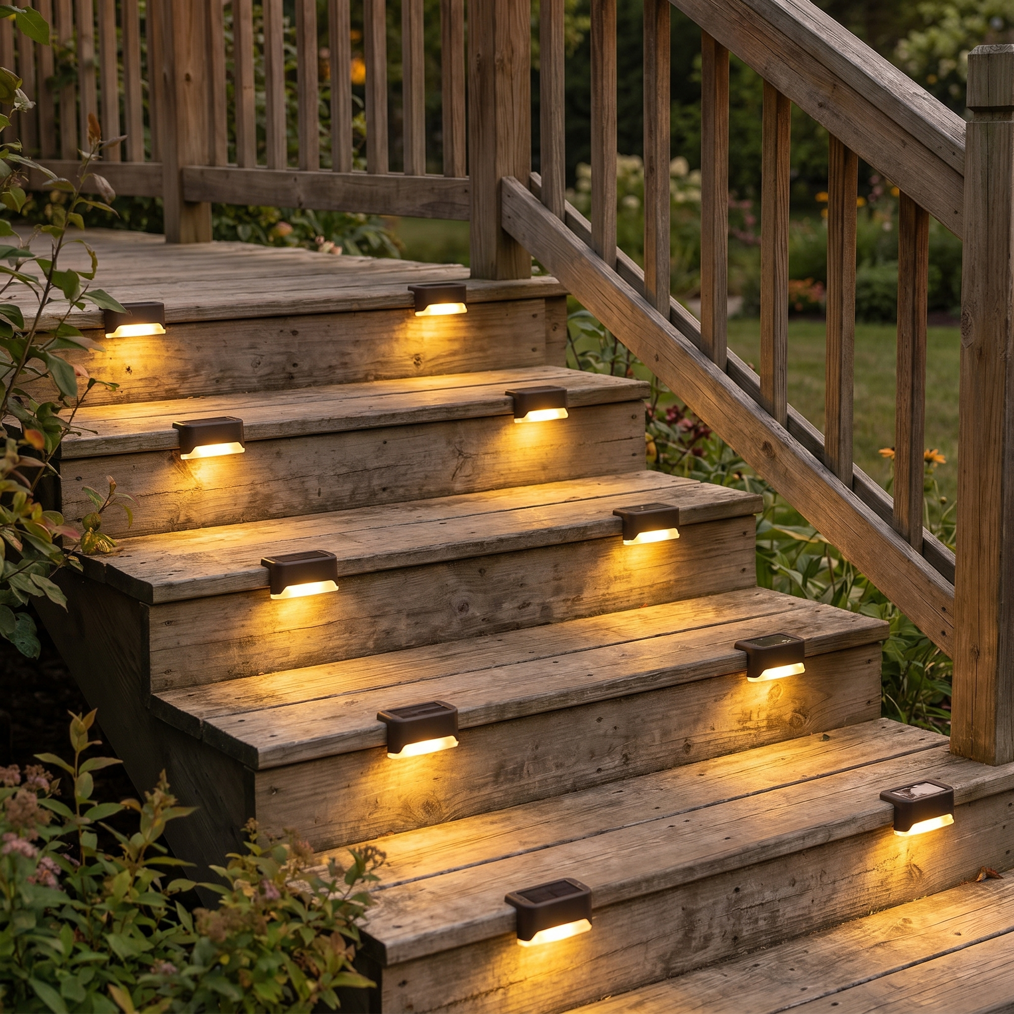 Solar Step Lights, Dusk to Dawn Sensor, IP44 Weatherproof, LED