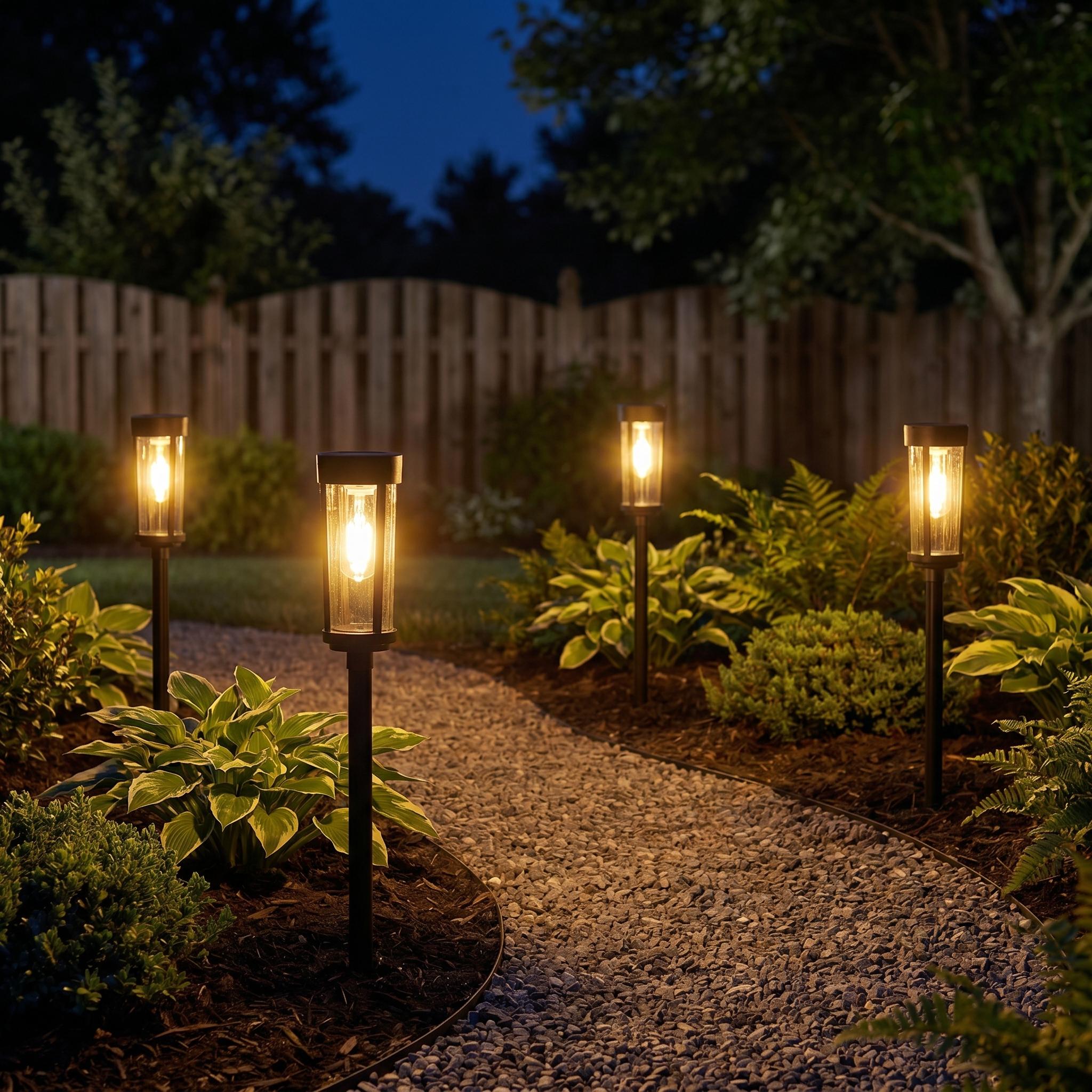 Solar Torch Garden Light, Spike Mount, Auto Dusk On, ABS, Pack of 2