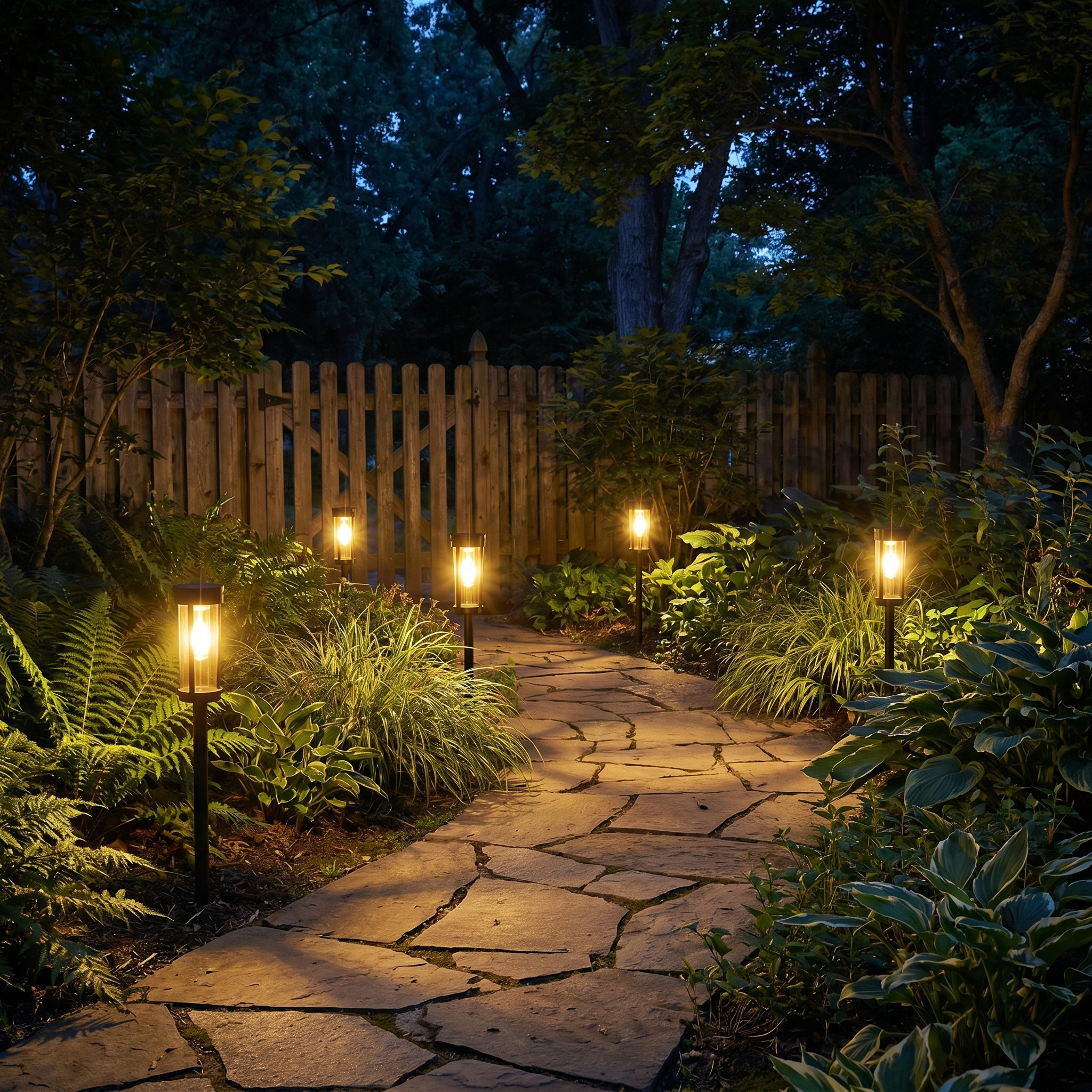Solar Torch Garden Light, Spike Mount, Auto Dusk On, ABS, Pack of 2