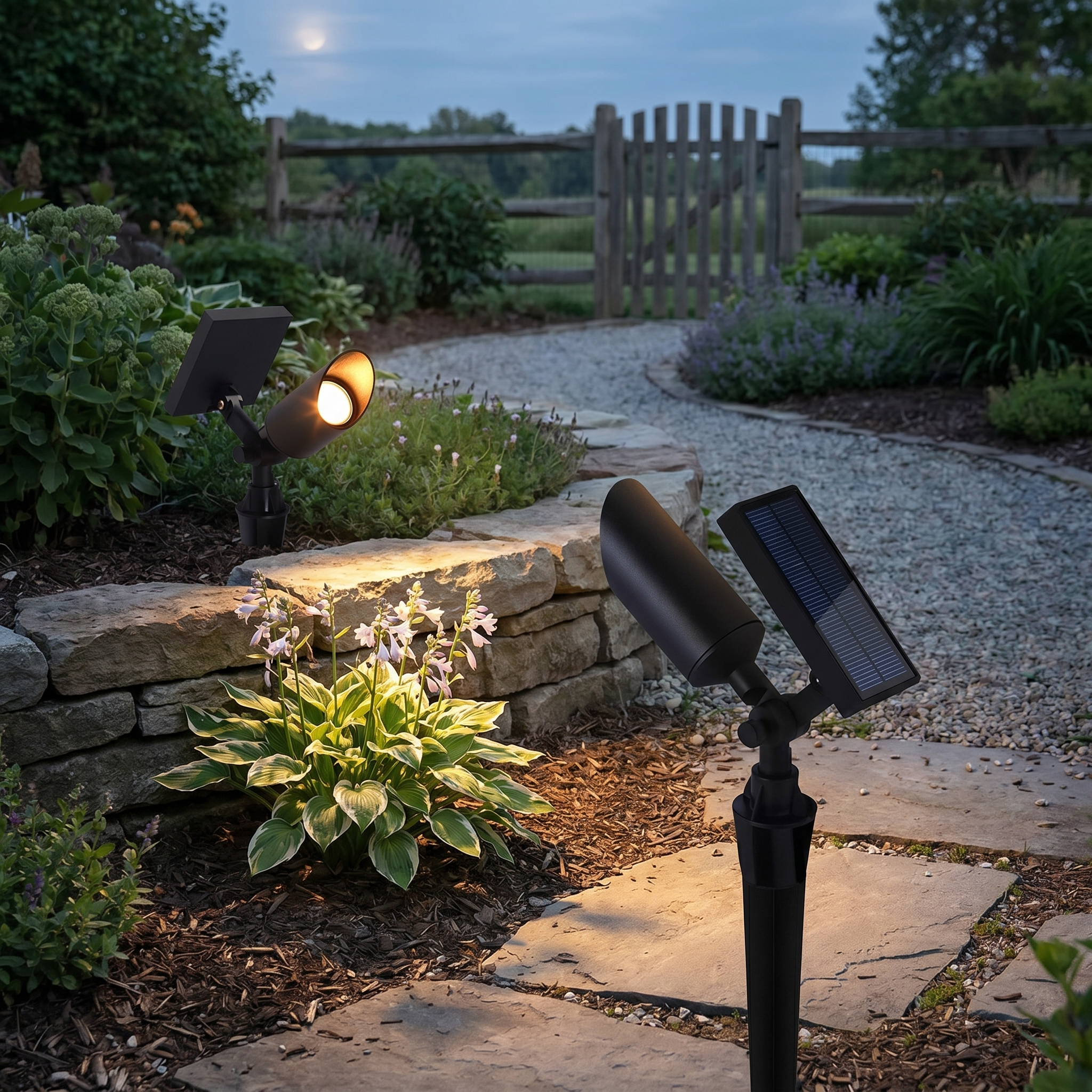 Solar Tree Spotlight, Adjustable Aluminum, IP65, Warm White