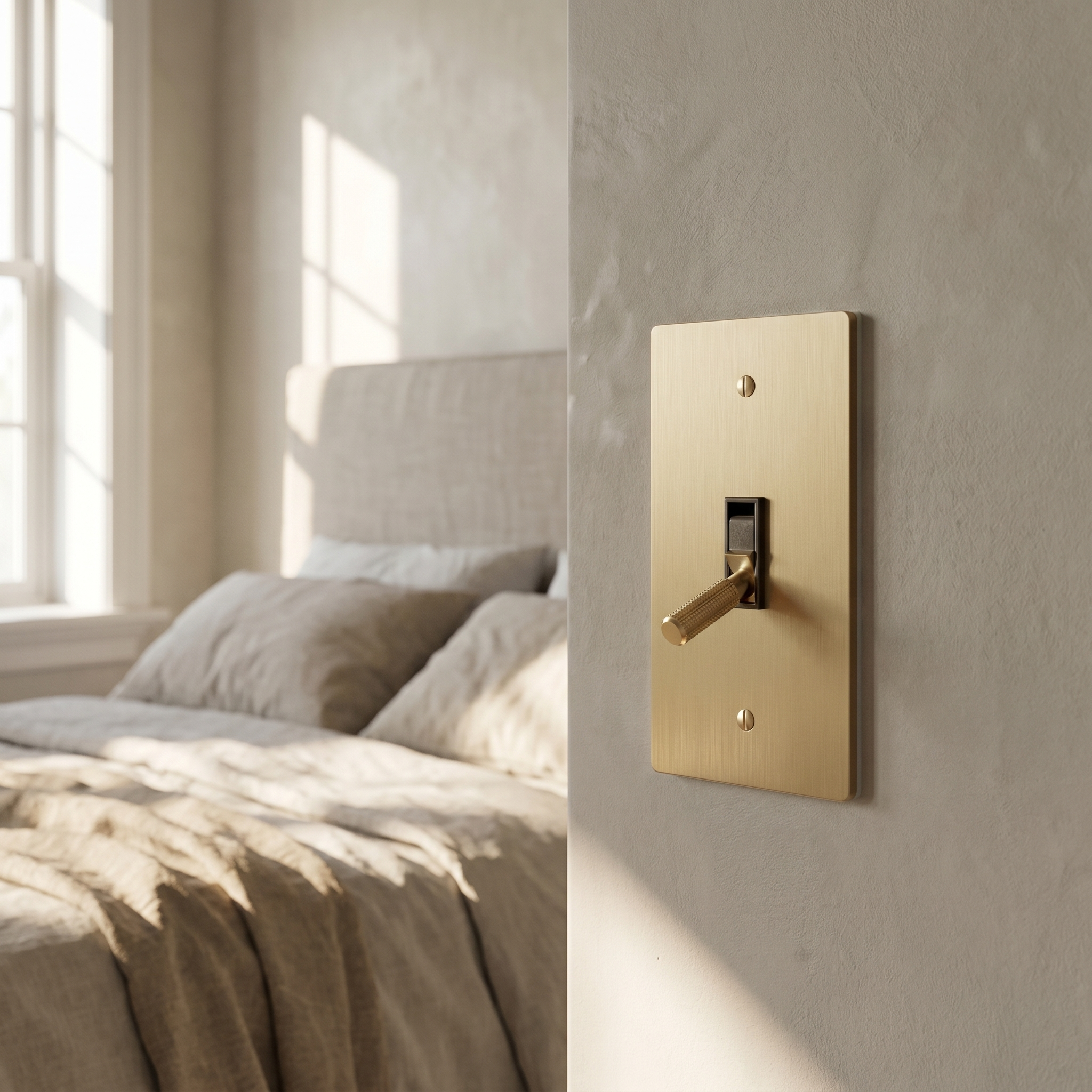 Solid Brass Toggle Light Switch, 1 Gang