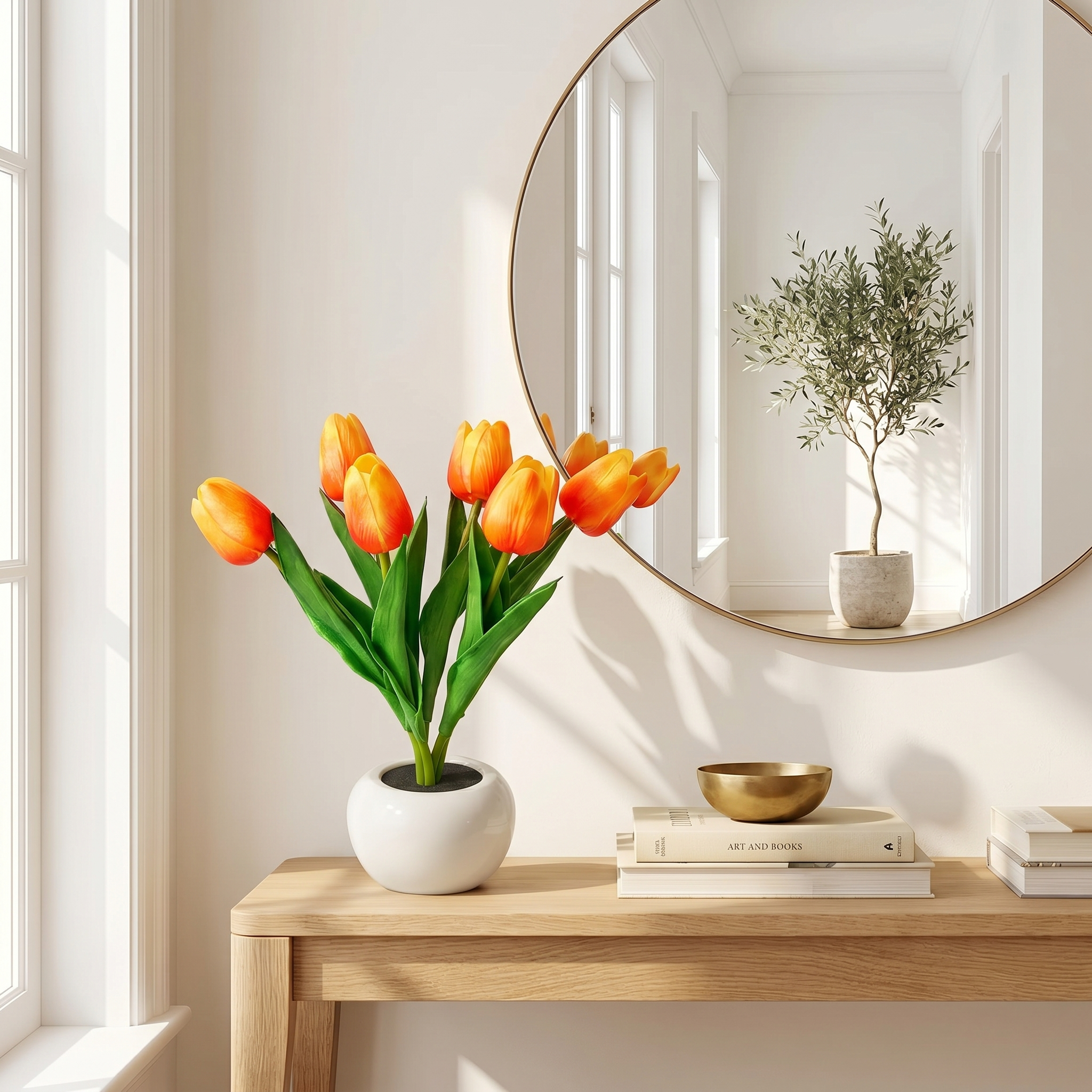 Tulip Night Light, Warm White LED, Heat-Resistant Foam, Battery or USB