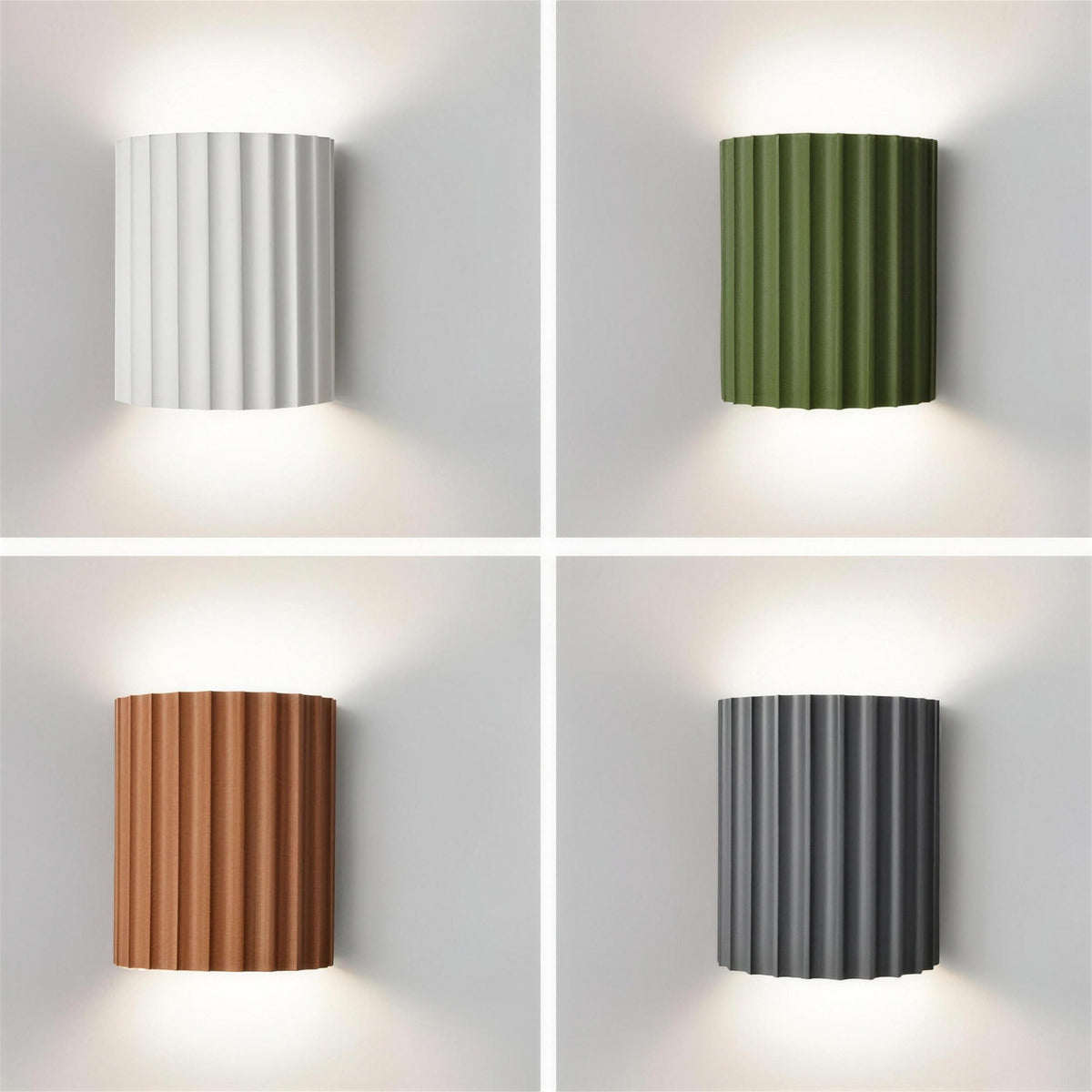 Unni LED wall sconce in white, green, orange and gray
