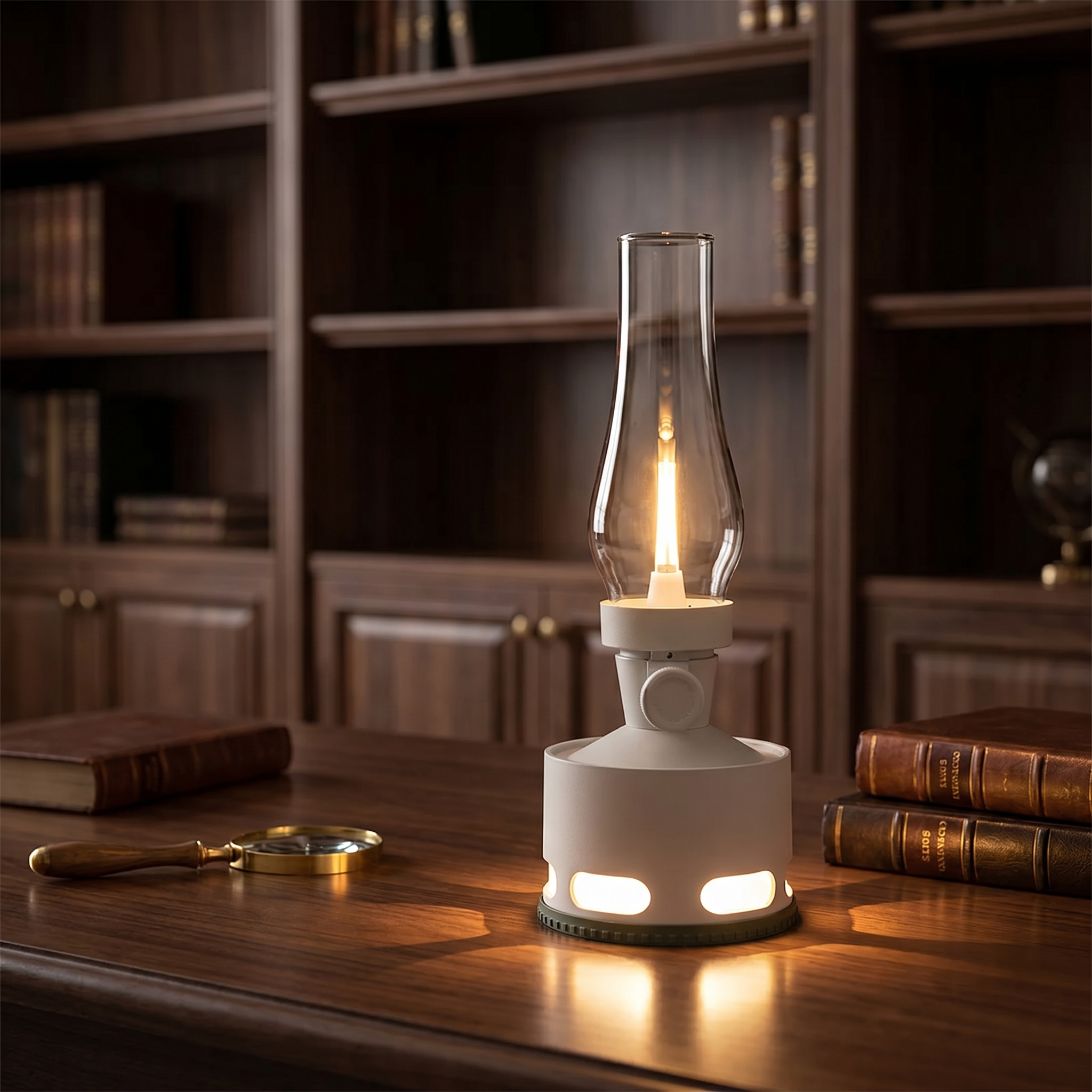 Vintage LED Lantern, 10-Level Dimming, Aluminium and Glass, USB-C