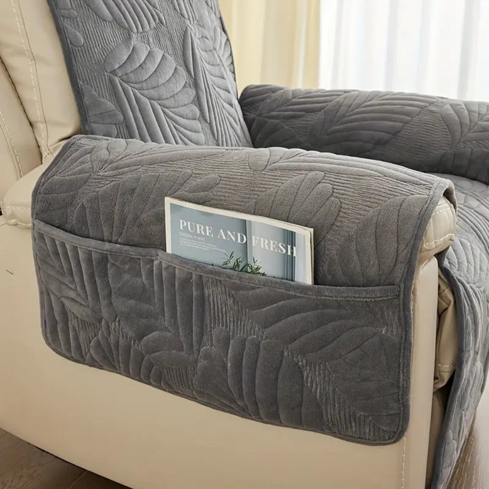 Verdant Leaf Recliner Cover, Anti-Slip Microfiber