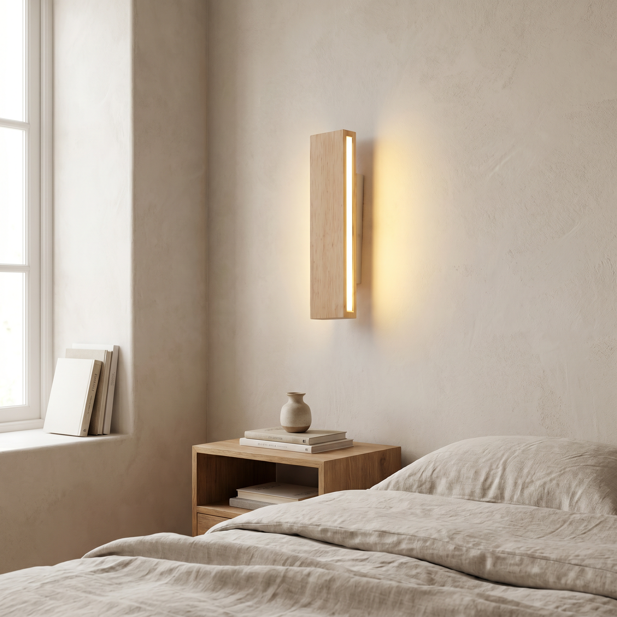 Wood and Acrylic Rotatable LED Wall Sconce, Three Sizes, 3000K or 5000K