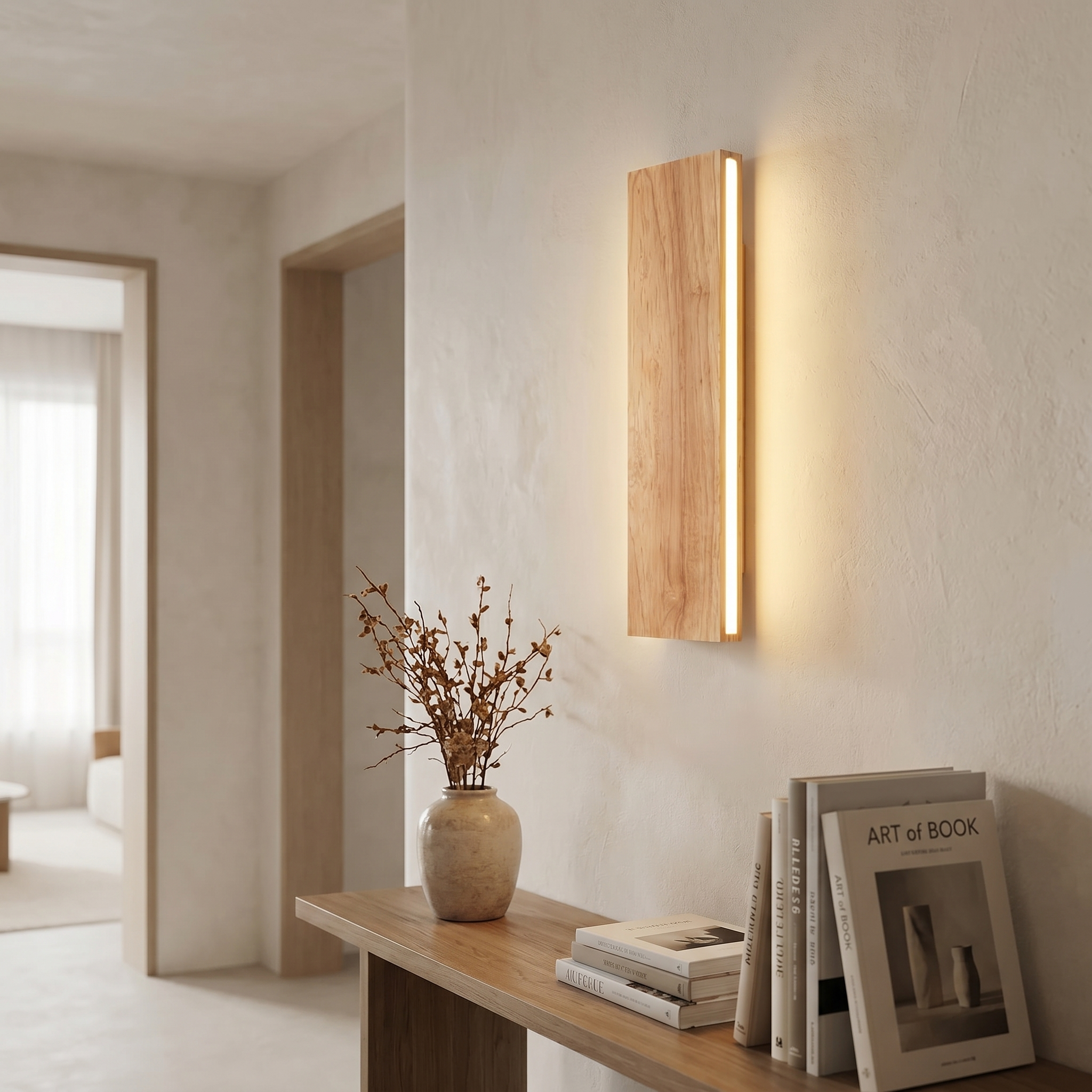 Wood and Acrylic Rotatable LED Wall Sconce, Three Sizes, 3000K or 5000K