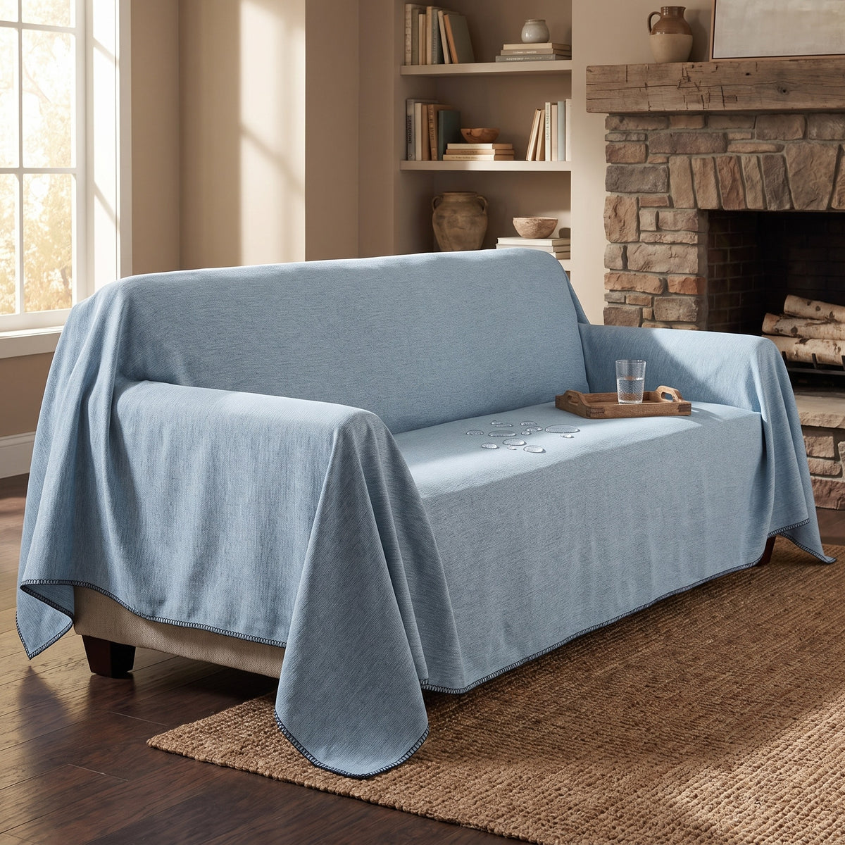 Water beading on the four layer waterproof sofa cover