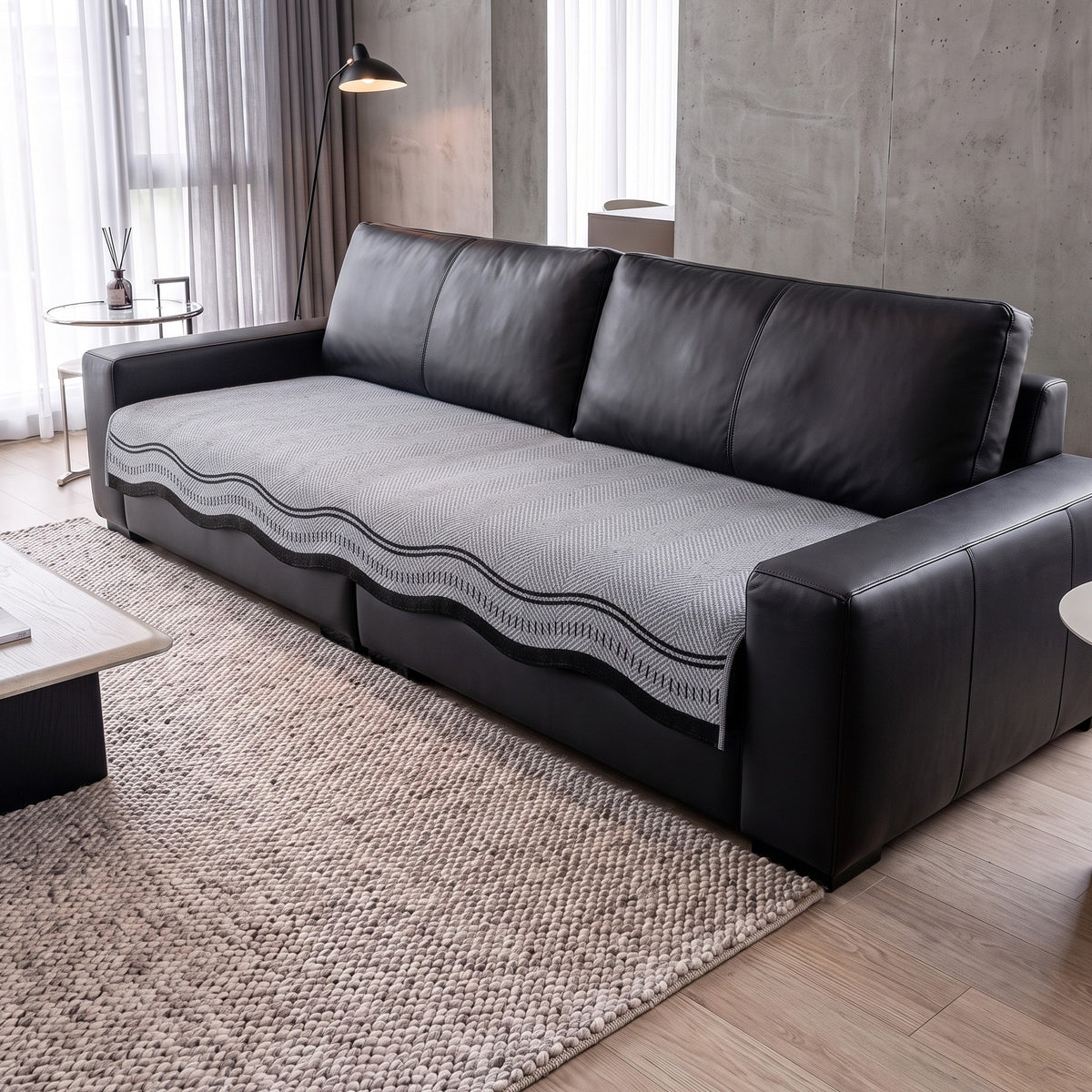 Sofa Cover in Gray on a sofa