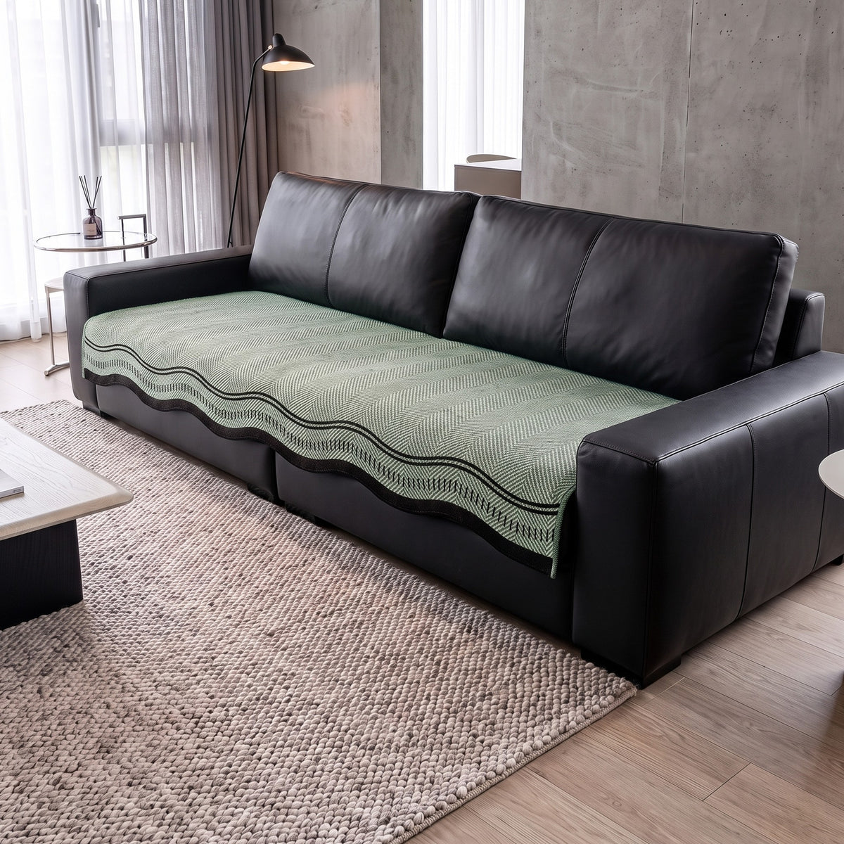 Sofa Cover in Green on a sofa
