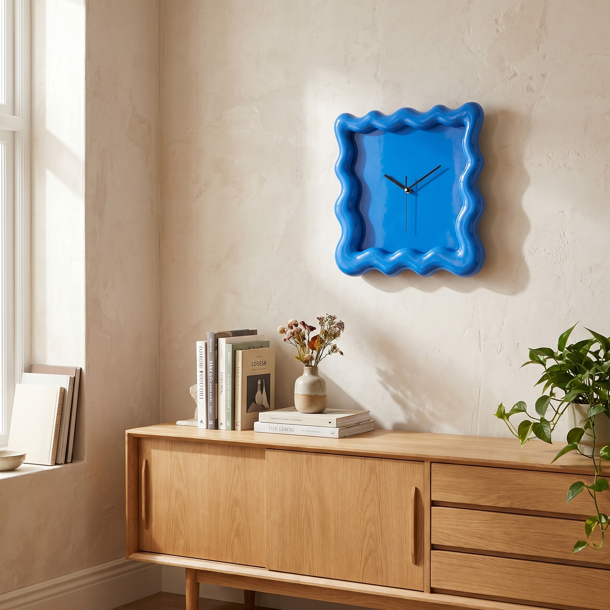 Wall Clock, ABS, 30 x 30 x 2.5 cm, Five Colors, AA Battery
