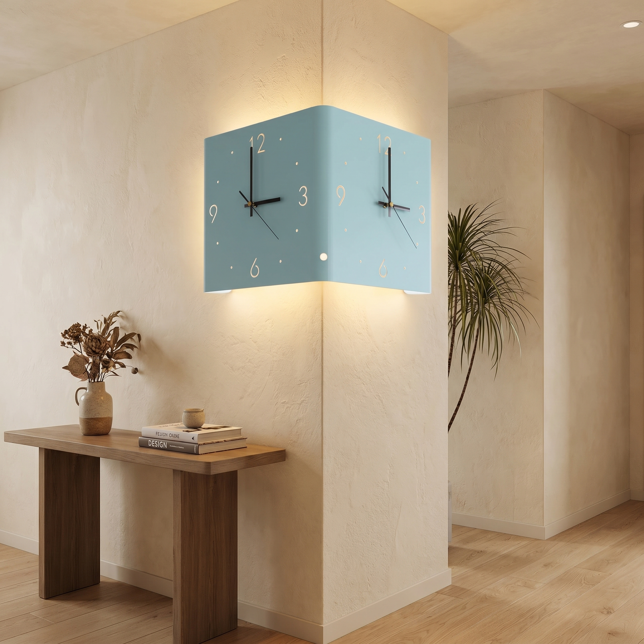 Wall Clock Lamp, Metal and Acrylic, Motion Sensor, USB and Battery