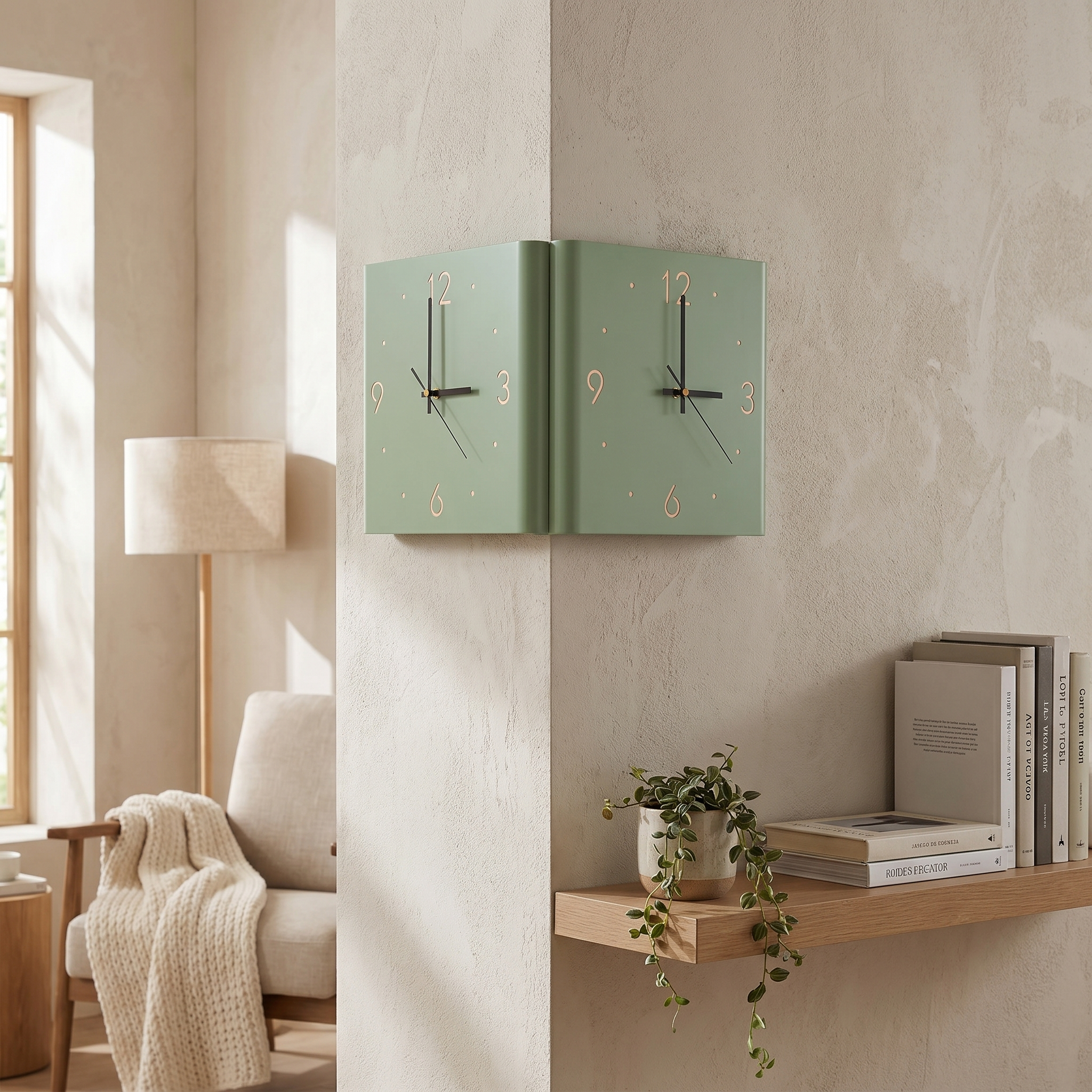 Wall Clock Lamp, Metal and Acrylic, Motion Sensor, USB and Battery