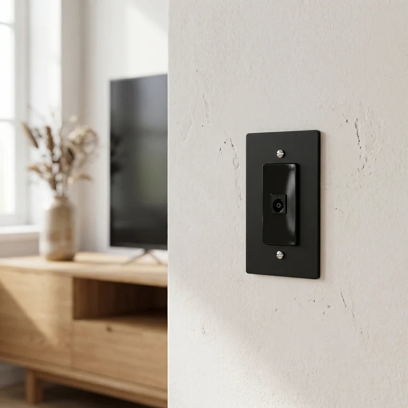 Brass Wall Plate, TV, Phone and Internet, Retro Panel