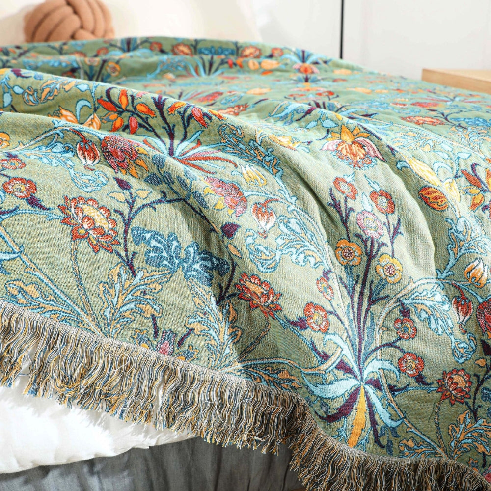 Wild Petal Reversible Cotton Throw Bedspread, Floral