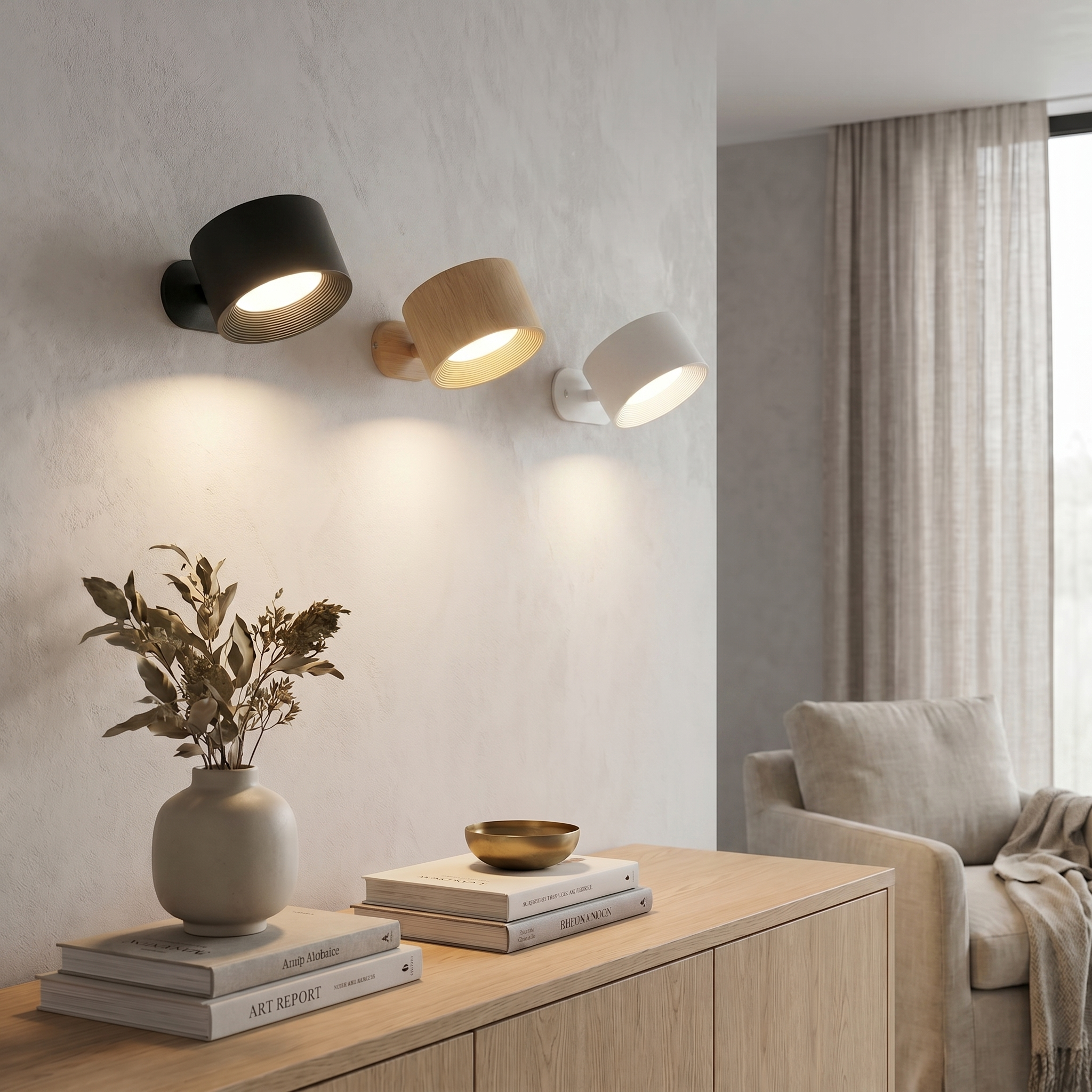 Wireless Rechargeable Touch Lamp, Magnetic Base, 2000mAh, Three Colors